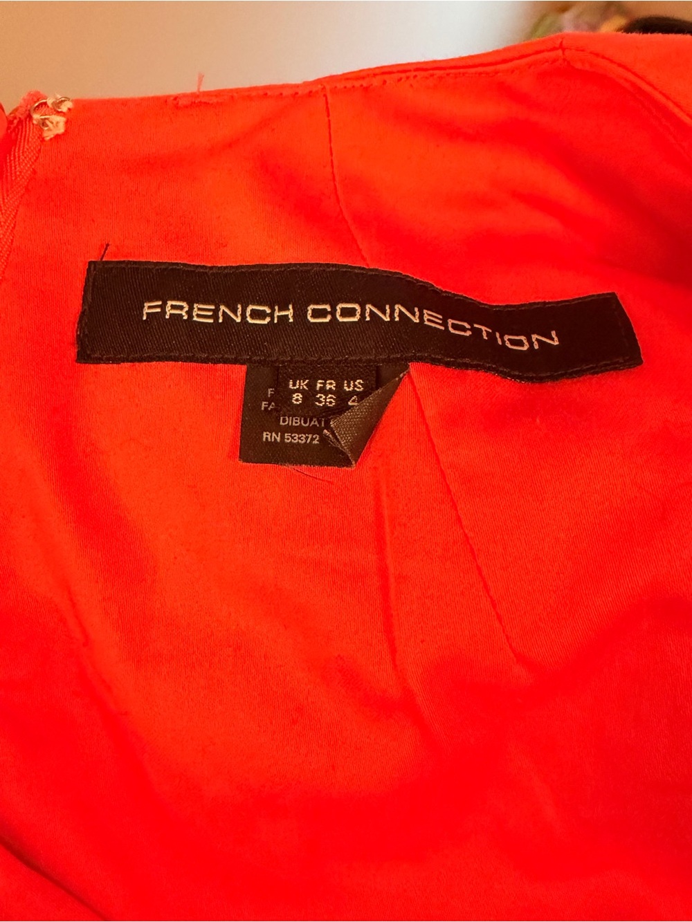 French Connection Bright Orange V-Neck Flared Dress - Picture 5 of 8